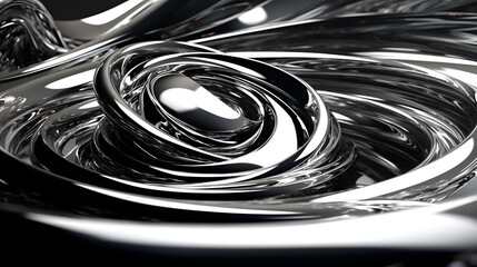 Digital technology silver and white spiral abstract graphic poster web page PPT background