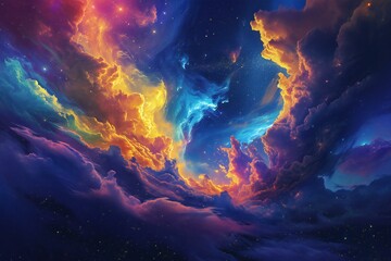 Abstract fractal illustration for creative design looks like galaxies in space - obrazy, fototapety, plakaty