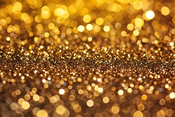 Golden glitter texture Colorfull Blurred abstract background for birthday, anniversary, wedding, new year eve or Christmas - obrazy, fototapety, plakaty
