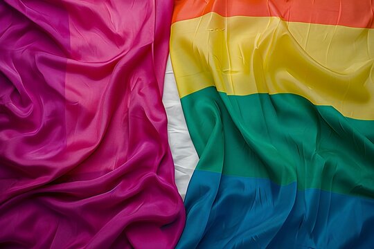 Waving rainbow flag of lgbtq community,  symbolic photo for sexual minorities, gays and lesbians
