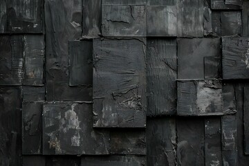 Old wooden wall with black paint,  Background and texture for design