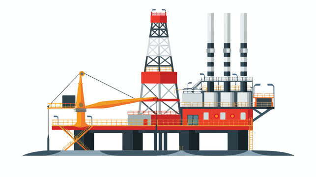 Extraction platform oil industry icon image flat vector