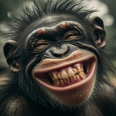 Funny Chimpanzee Smiling