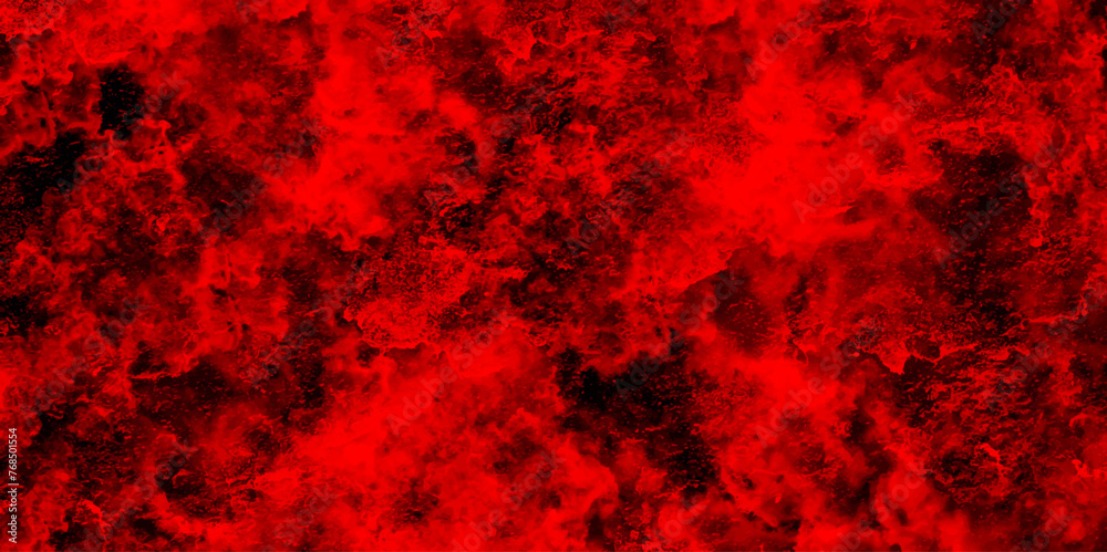 Fototapete Abstract dynamic particles with soft Red clouds on dark background. Defocused Lights and Dust Particles. Watercolor wash aqua painted texture grungy design.	
