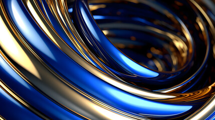 Digital technology dark blue and gold spiral abstract graphic poster web page PPT background
