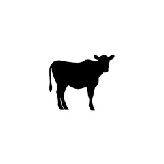 Simple cow isolated black icon
