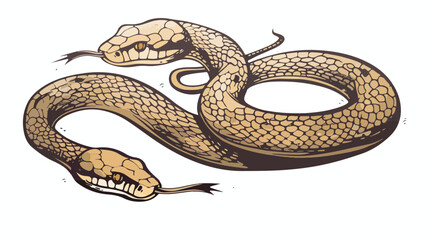 Freehand drawn cartoon of a long snake flat vector isolated