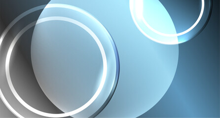 Obraz premium Neon glass circle copyspace for your text or product presentation geometric background. Vector illustration For Wallpaper, Banner, Background, Card, Book Illustration, landing page