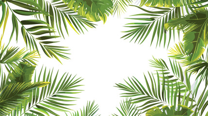 Fototapeta na wymiar Green palm leaf vector for background. Tropical palm flat