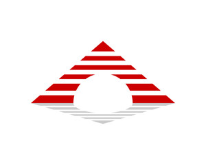 Abstract Pyramid in red color logo