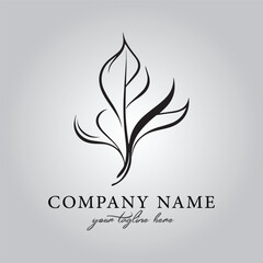Leaf logo company design vector image on the white background