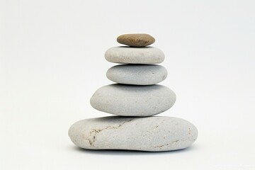 Fototapeta na wymiar Stack of zen stones isolated on white background