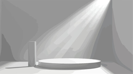 Isolated Product Stand with white spotlight in grey background