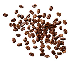 Perfectly roasted coffee beans on an isolated background