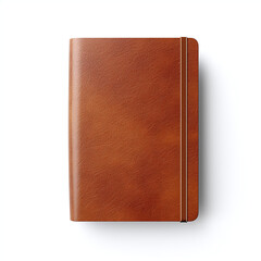 classic book with leather cover isolated on white