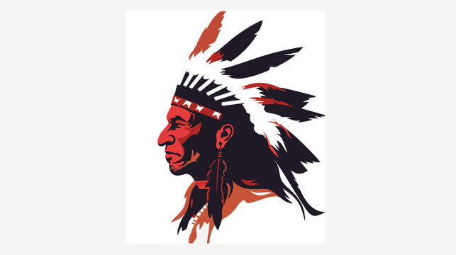 Native american icon image flat vector isolated on white