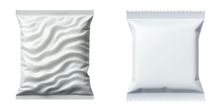 Blank foil chips packet isolated on transparent background