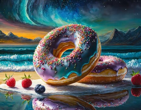 Sweet Paradise: Colorful Donuts Providing a Scrumptious Photo Background