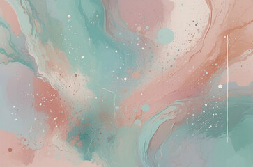 Fototapeta premium A small dot on the soft pastel-colored sky reminds me of a star