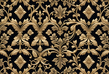 Seamless elegant golden leaf illustration