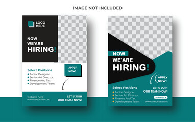 Fototapeta na wymiar hiring Jobposter Recruitment advertising template. Recruitment Poster, Job hiring poster, social media, banner, flyer. 