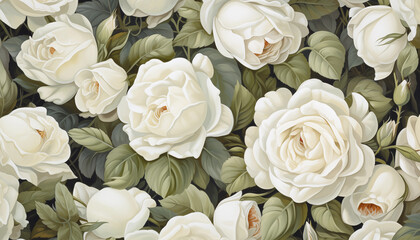 Background with white roses.