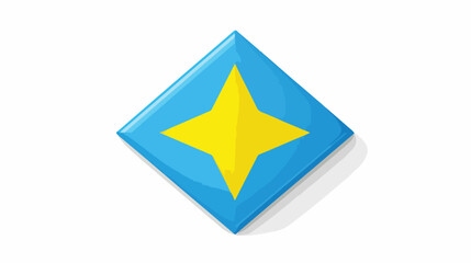 Star icon with flag of saint lucia. flat vector isolated