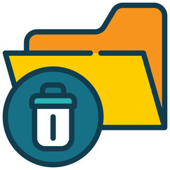 database folder data delete remove trash bin filled outline