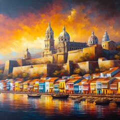 City of Cartagena de Indias Colombia - obrazy, fototapety, plakaty