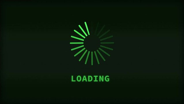Loading animated icons Cycling loading Downloading tab Retro screen text Pixelated progress animation Loading transfer in the black background