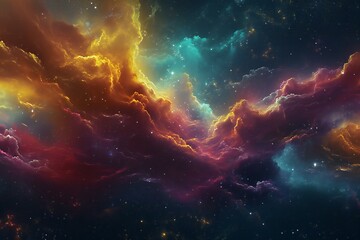 Fototapeta na wymiar Abstract space background with stars and nebula