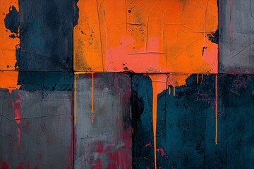 Colorful abstract background painted on the wall of an old building