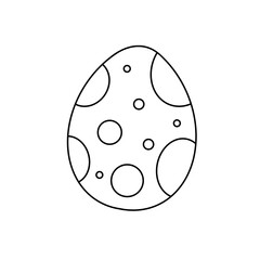 A white egg with black dots on it. The egg is a symbol of new life and is often associated with Easter