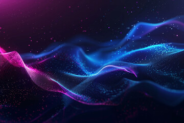 Obraz premium Technology data background glowing particles abstract futuristic and technology digital wave particles glowing background, 3D rendering
