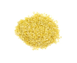 Millet flakes isolated on white bacground.