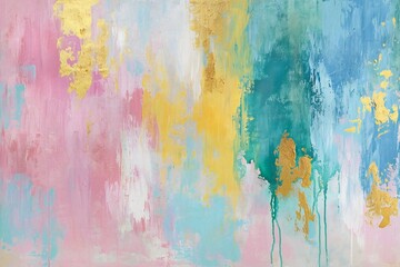 Abstract background with brush strokes of different colors and spots of paint