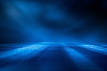 Dark blue abstract background,  Wet asphalt, reflections of rays in the water,  Dark blue background - obrazy, fototapety, plakaty