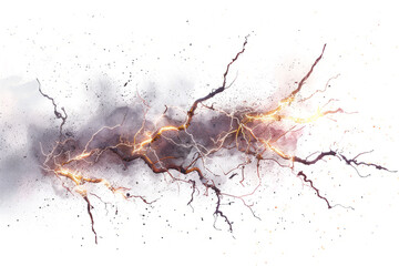 Enchanted lightning, light effects of the battle of magicians on a white background - obrazy, fototapety, plakaty