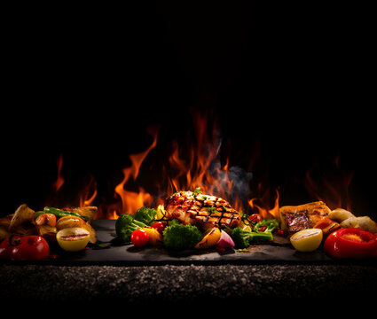 Delicious healthy and fresh food menu design ai generated