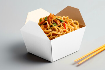 Noodles paper box png mockup, transparent design - 768514531
