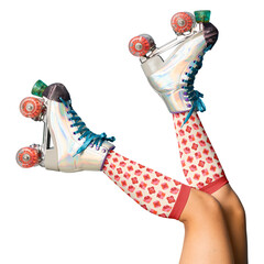 Roller skating shoes png, sports, hobby aesthetic, transparent background - obrazy, fototapety, plakaty