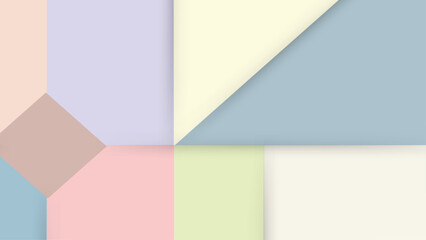 Pastel 3D geometric abstract background color design.