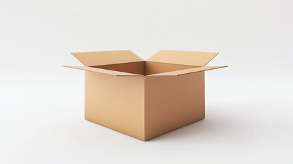 cardboard box isolated on white background, for mockup design