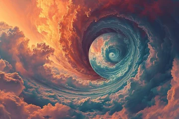 Foto op Plexiglas Fantasy landscape with spiral in the sky © Picasso