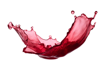 red wine splash wave swirl isolated on a transparent background, grapes juice wine liquid cut out