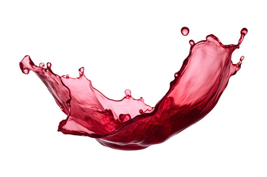 red wine splash wave swirl isolated on a transparent background, grapes juice wine liquid cut out