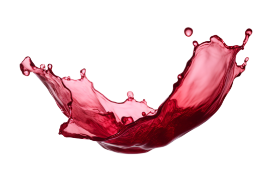 red wine splash wave swirl isolated on a transparent background, grapes juice wine liquid cut out