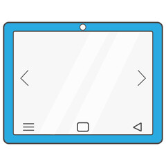 Tablet with screen icon, vector illustration. 