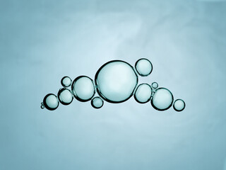 Macro close up of soap bubbles look like scientific image of cell and cell membrane	
