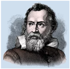 Fototapeten vector colored old engraving of famous astronomer, physicist and engineer Galileo Galilei, engraving is from Meyers Lexicon published 1914 in Leipzig, Deutschland © Zlatko Guzmic